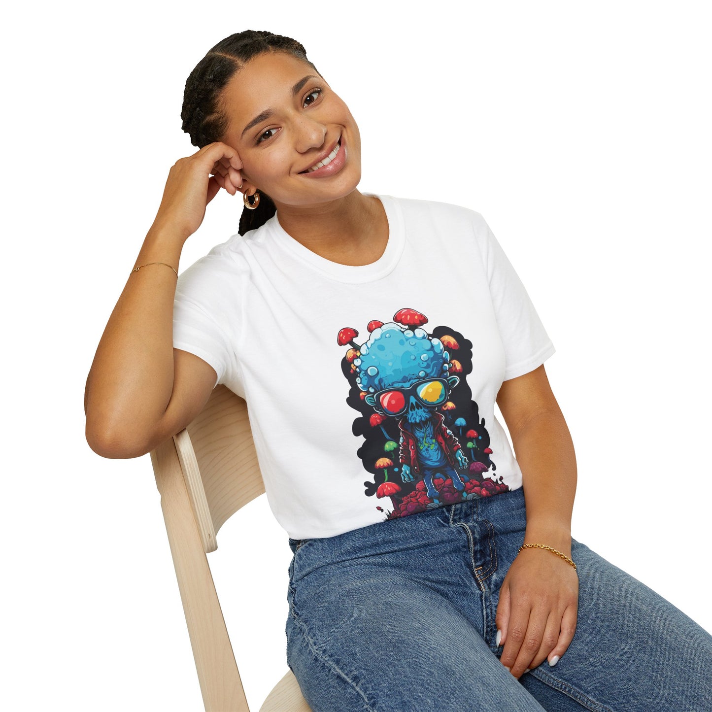 Cool Alien Graphic Unisex Softstyle T-Shirt | Alien Rebel Frequency