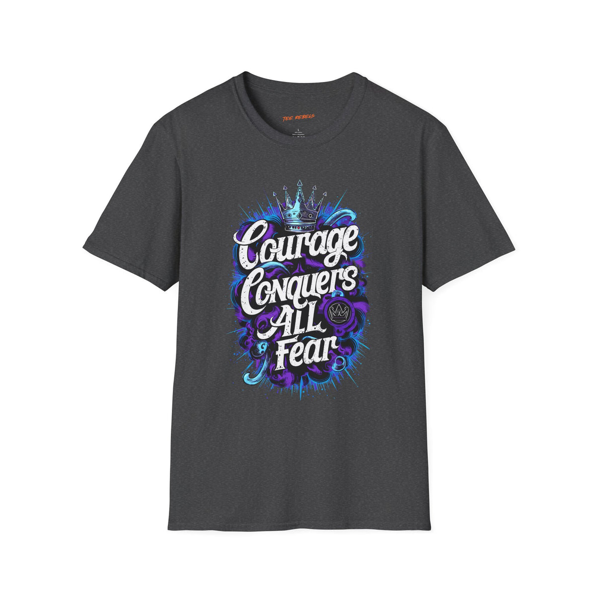 Motivational T-Shirt - Courage Conquers All Fear & Spread Love Graphic T-Shirt