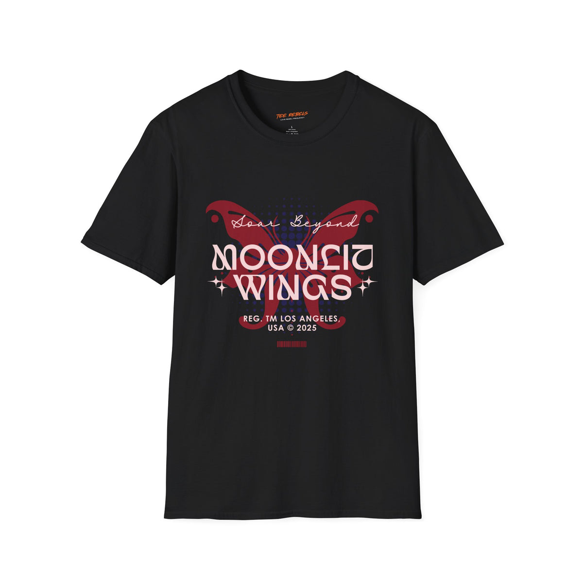 Moonlit Wings Butterfly Spread Love Rose Graphic T-Shirt