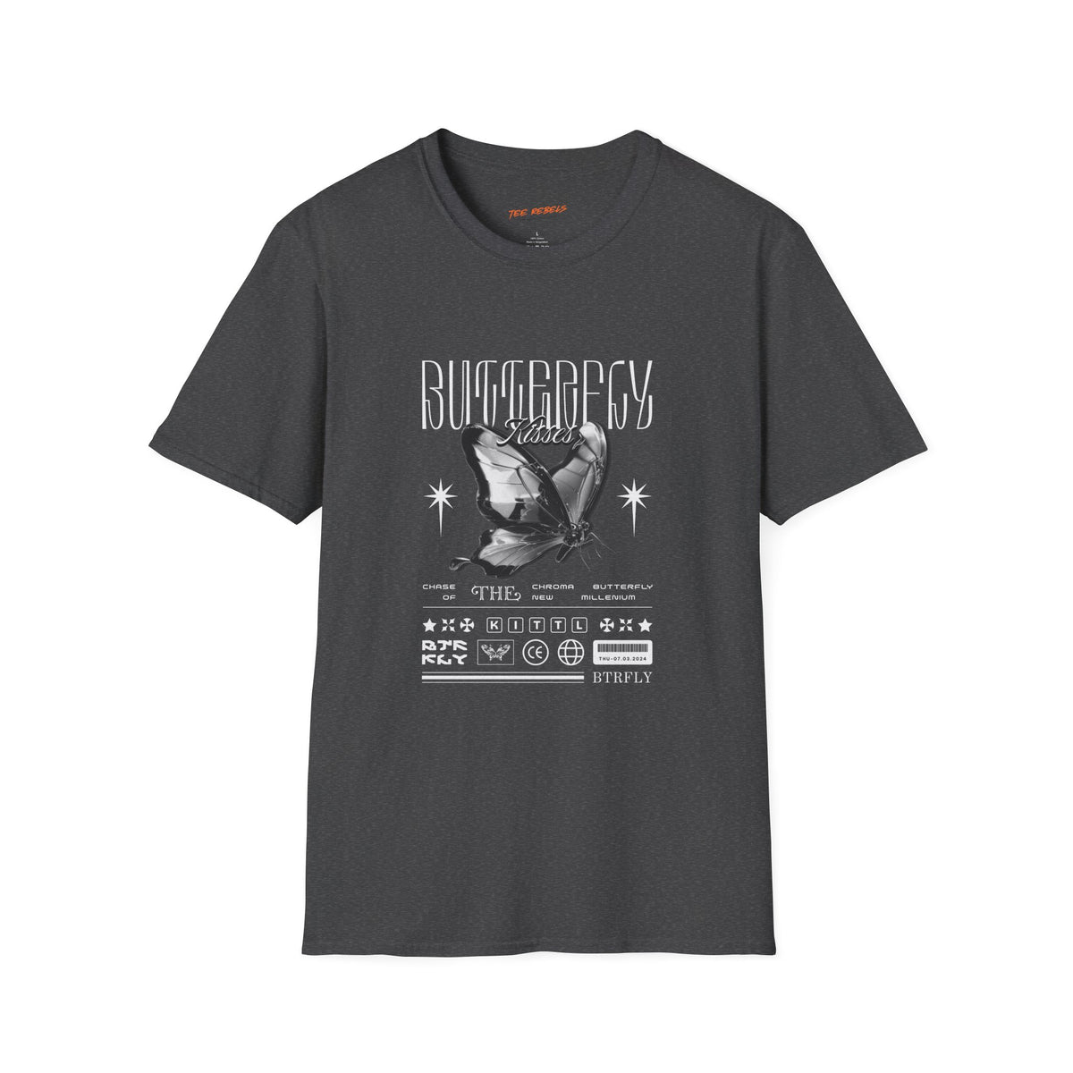 Butterfly Sci-Fi Spread Love Rose Graphic T-Shirt