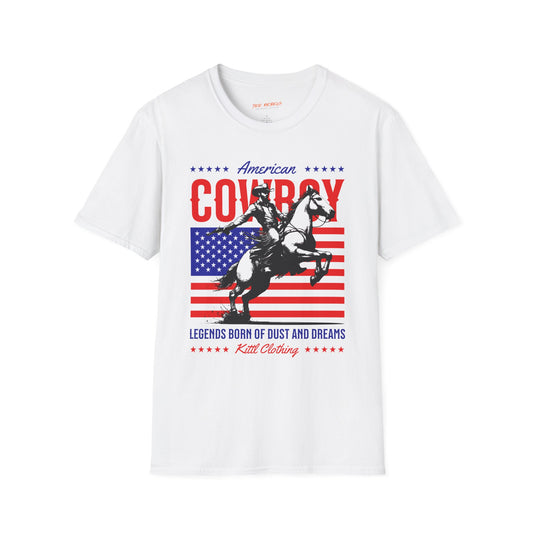 American Cowboy Unisex Streetwear T-Shirt | American Cowboy Graphic T-Shirt | Cowboy Rebel T-Shirt