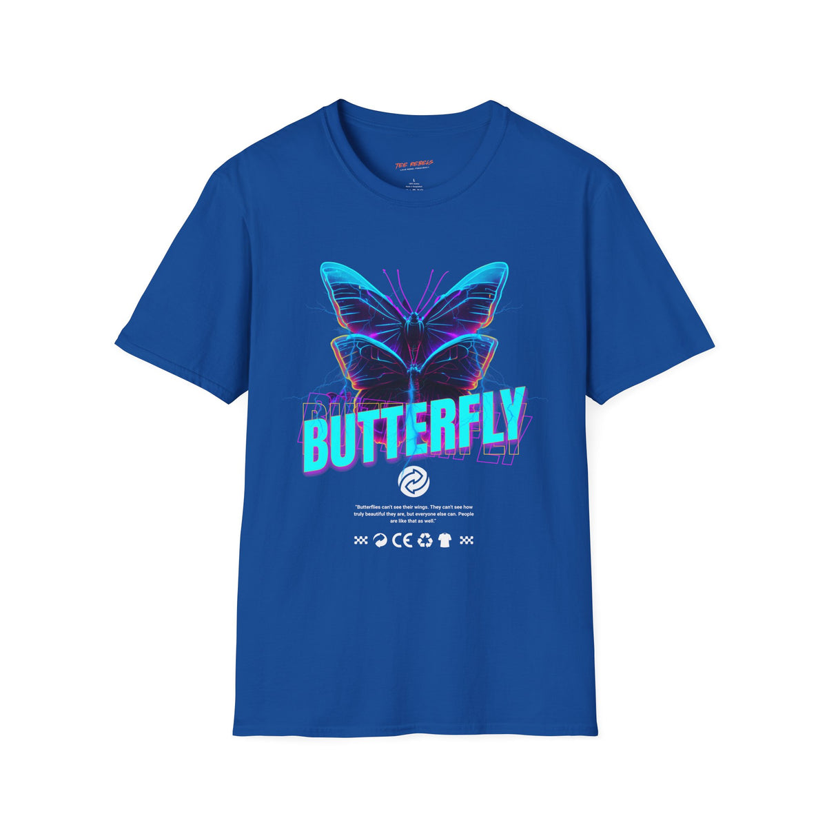 Butterfly Graphic Tee — 'Butterfly' Front & 'Spread Love' Rose Back T-Shirt