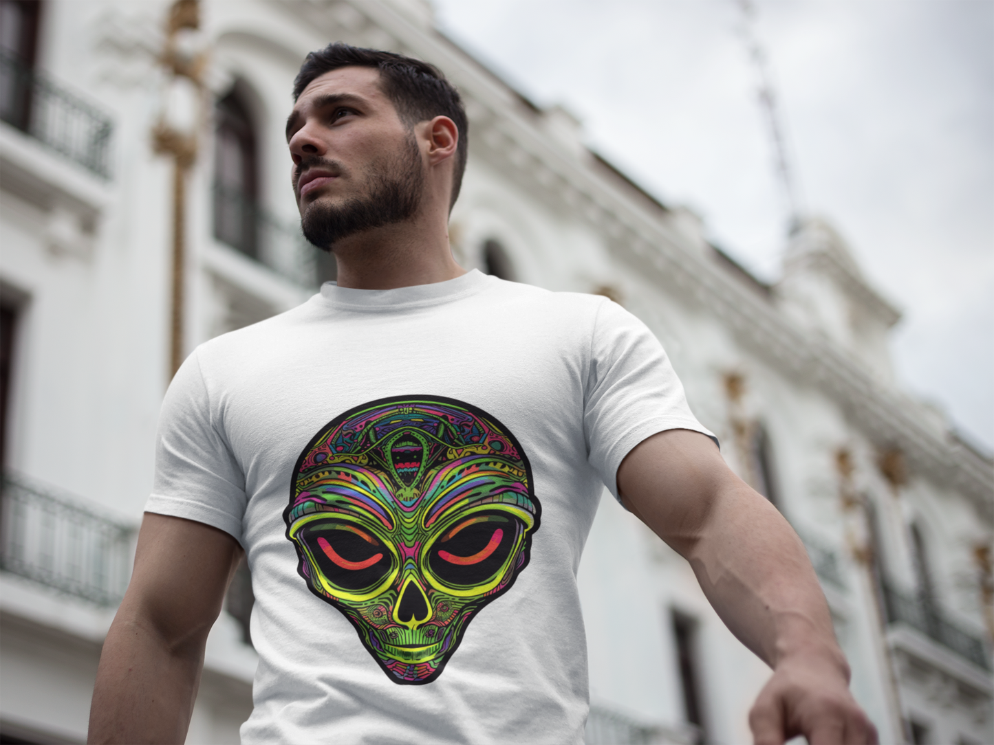 Psychedelic Alien Vibes Unisex T-Shirt | Alien Rebel Frequency