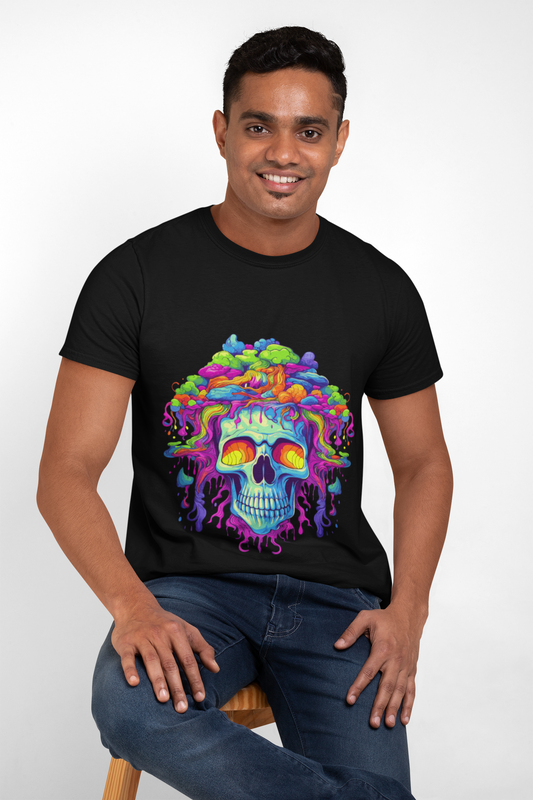 Psychedelic Treetop Skull Unisex T-Shirt | Skull Rebel Frequency