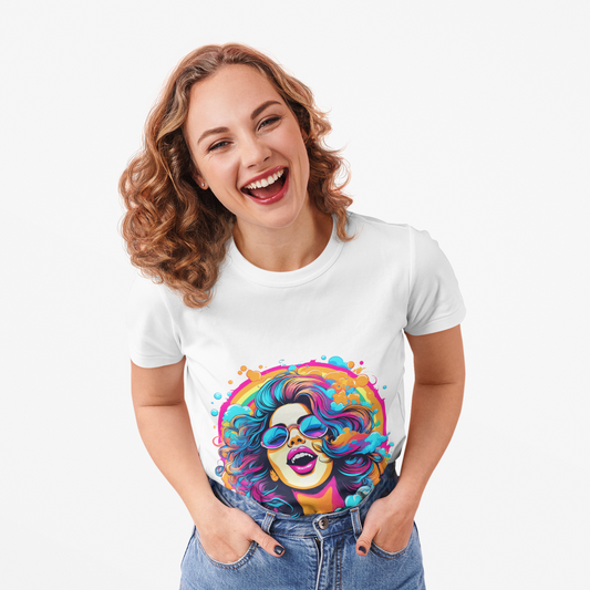 Psychedelic Festy Lady Unisex T-Shirt | Festy Rebel Frequency