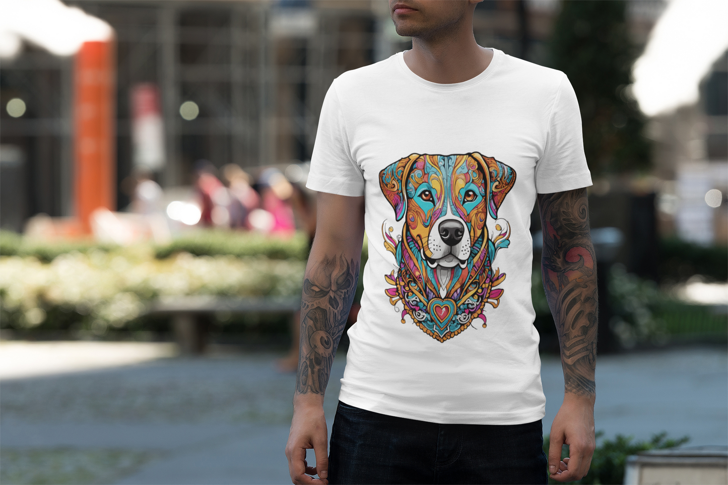 Psychedelic Dog Art Unisex T-Shirt | Dog Rebel Frequency