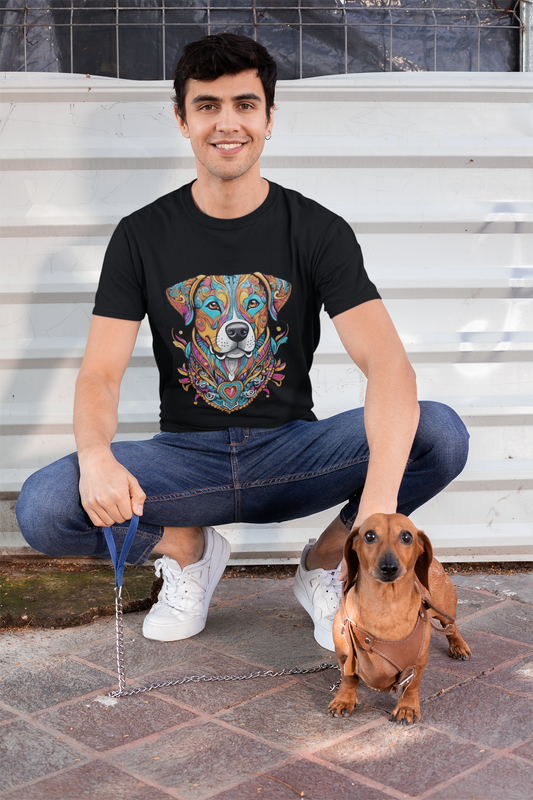 Psychedelic Dog Art Unisex T-Shirt | Dog Rebel Frequency