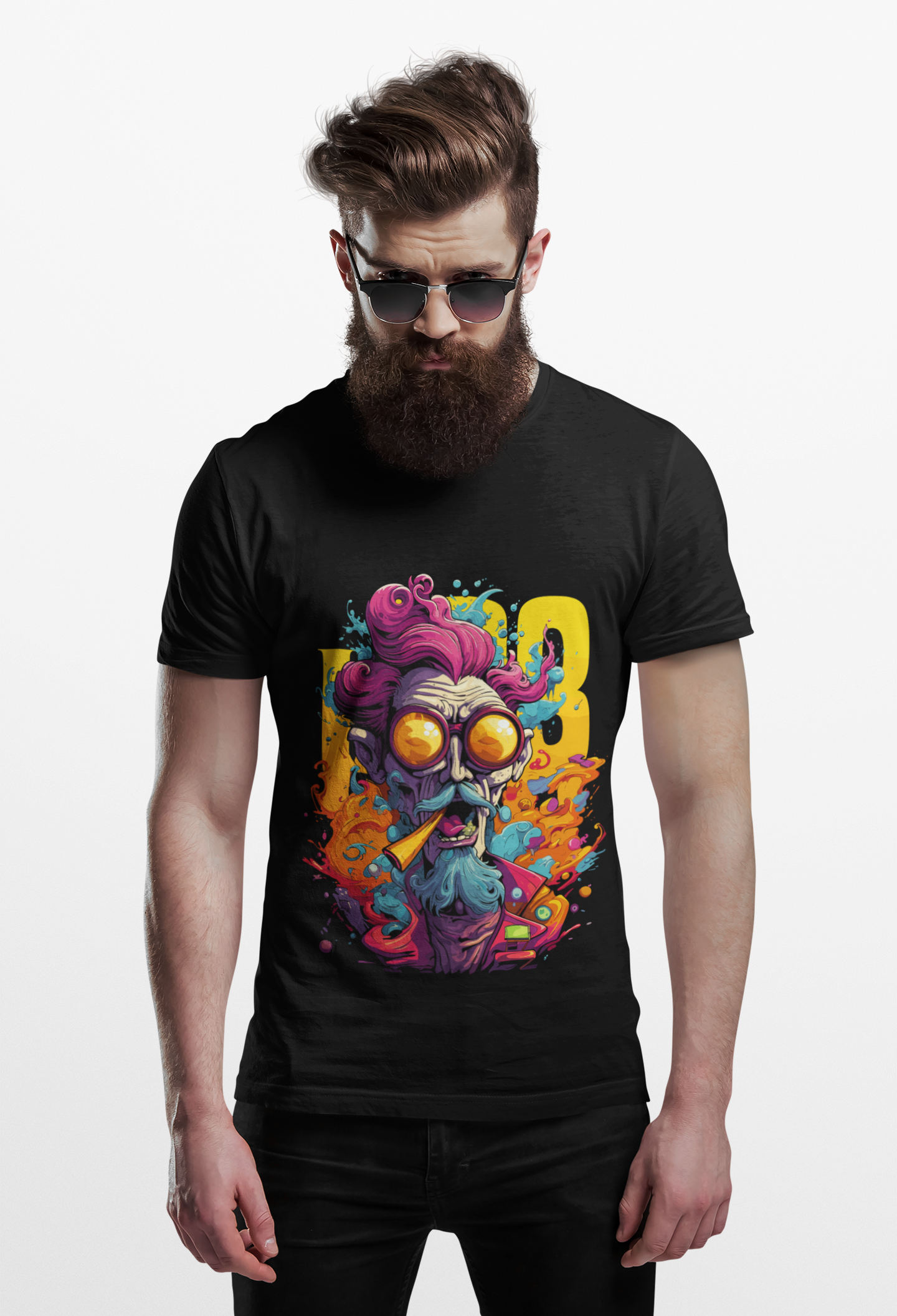Psychedelic Gramps Smoking Unisex T-Shirt | Gramps Rebel Frequency