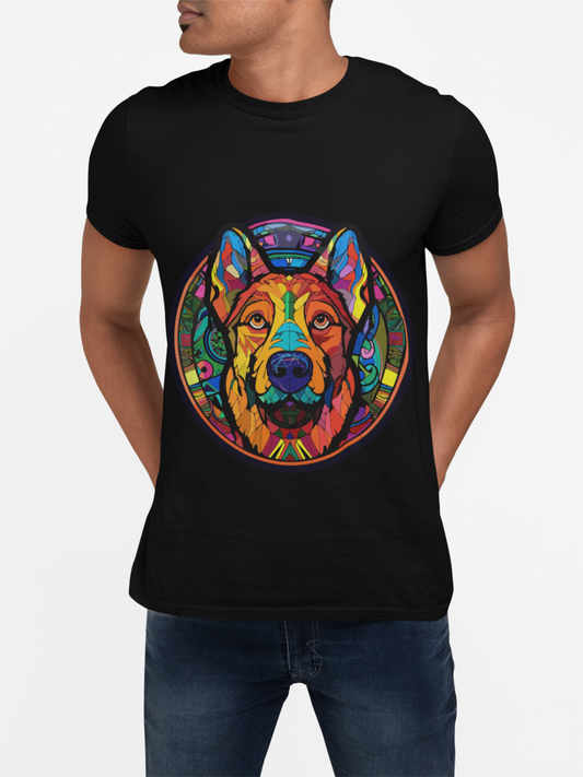 Psychedelic Dog Art Unisex T-Shirt | Dog Rebel Frequency