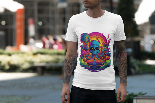 Psychedelic Skull Fantasy Unisex T-Shirt | Skull Rebel Frequency