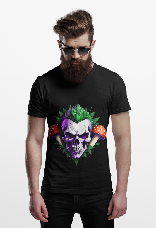 Psychedelic Skull Joker Unisex T-Shirt | Skull Rebel Frequency