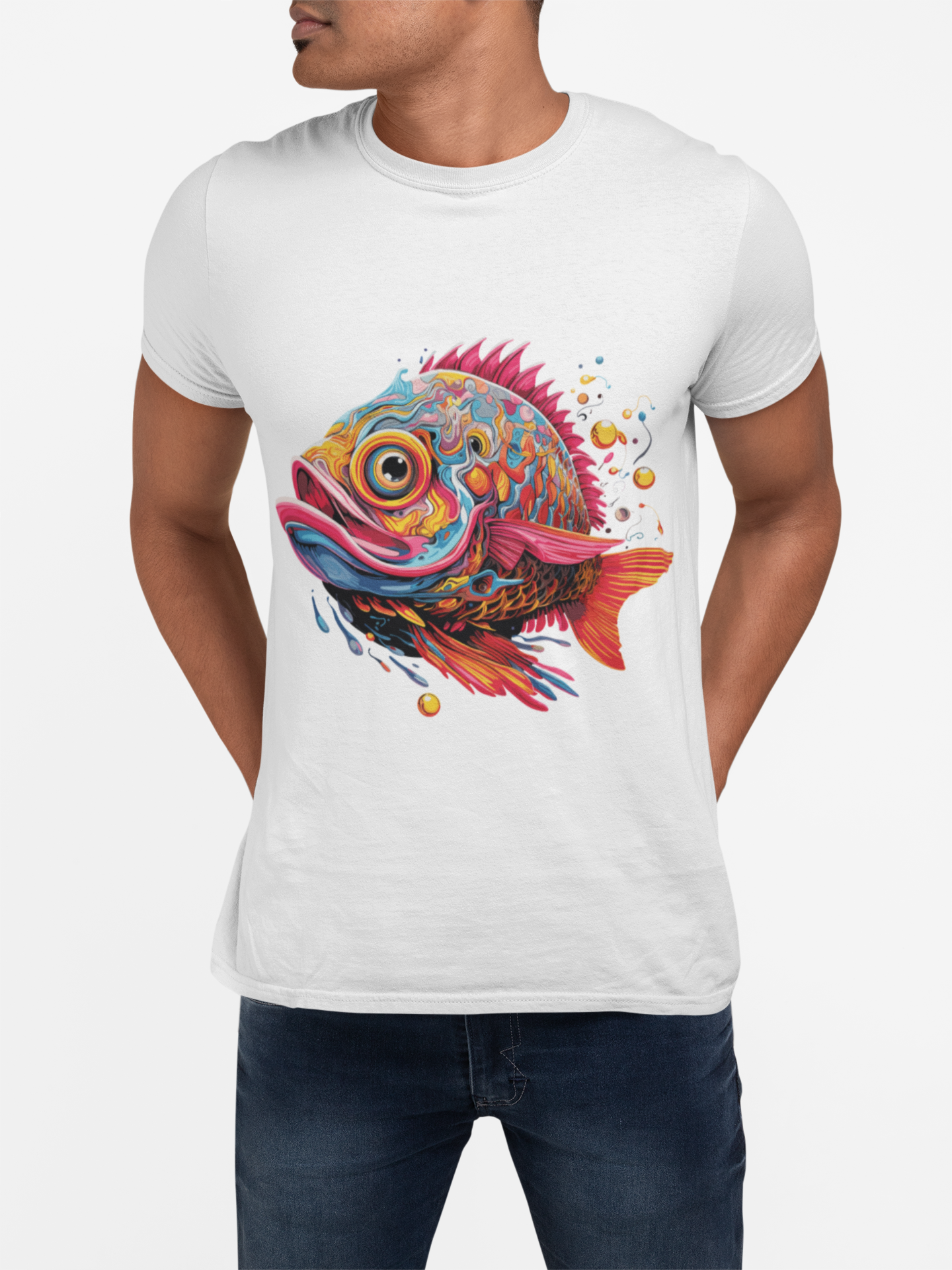 Psychedelic Fish Art Unisex T-Shirt | Fish Rebel Frequency