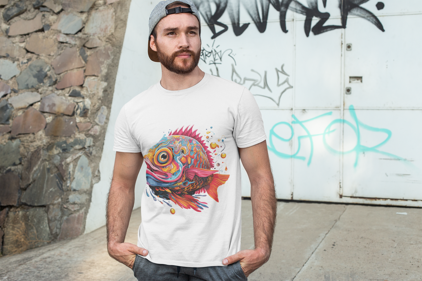 Psychedelic Fish Art Unisex T-Shirt | Fish Rebel Frequency