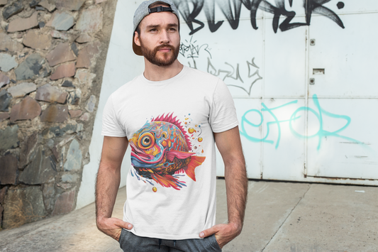 Psychedelic Fish Art Unisex T-Shirt | Fish Rebel Frequency