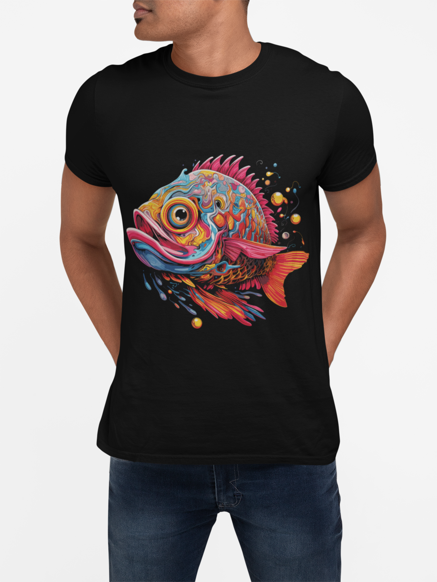 Psychedelic Fish Art Unisex T-Shirt | Fish Rebel Frequency