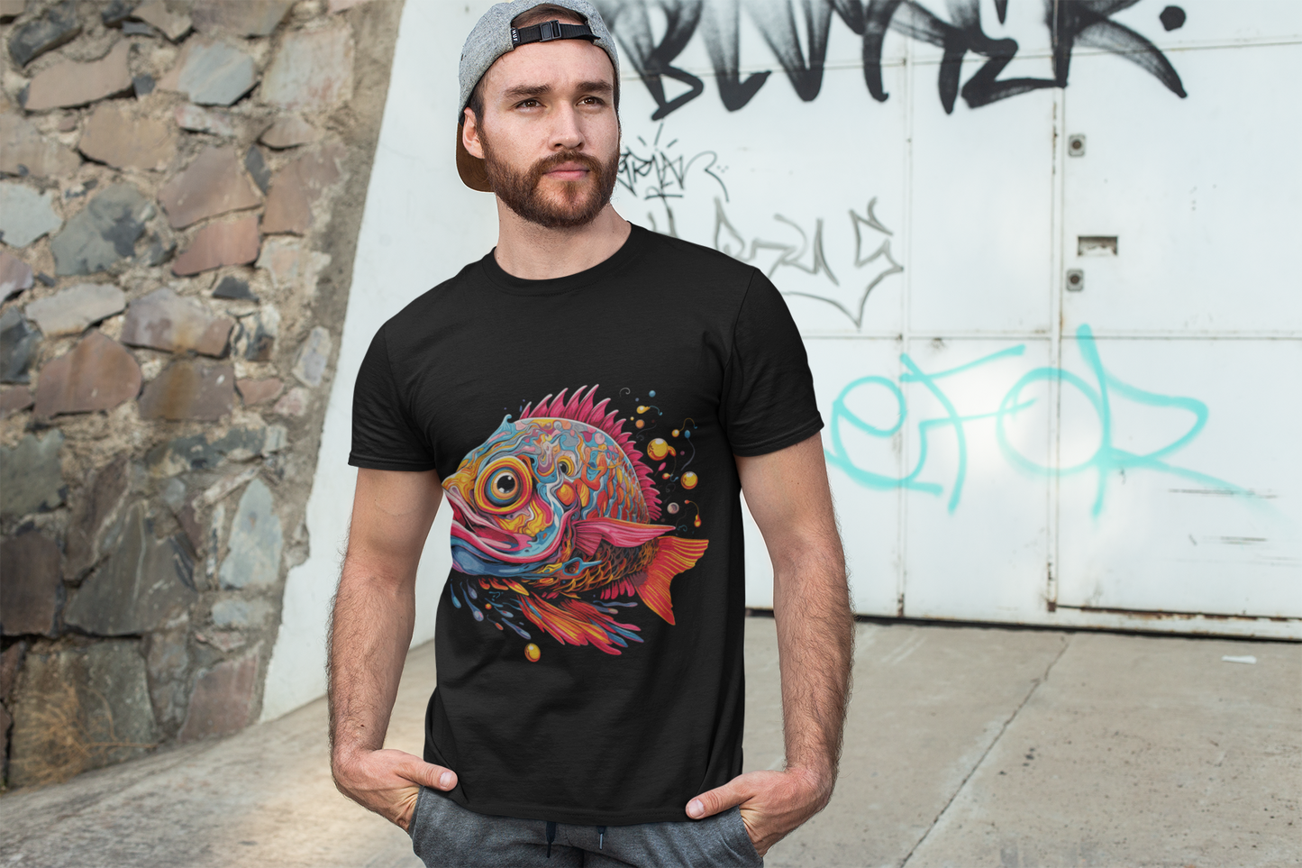Psychedelic Fish Art Unisex T-Shirt | Fish Rebel Frequency