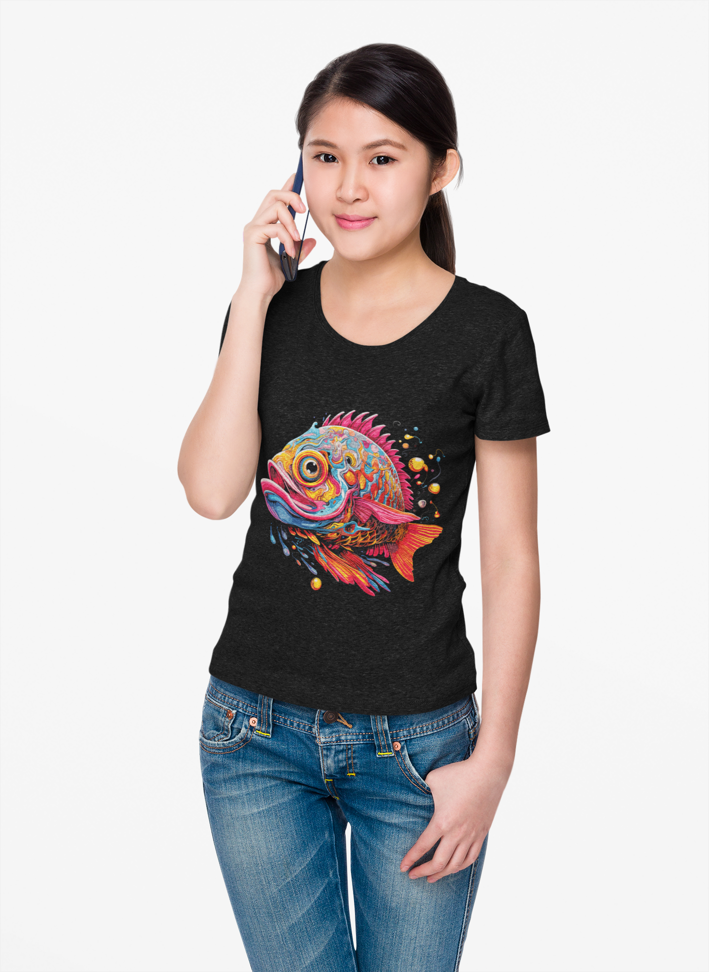 Psychedelic Fish Art Unisex T-Shirt | Fish Rebel Frequency
