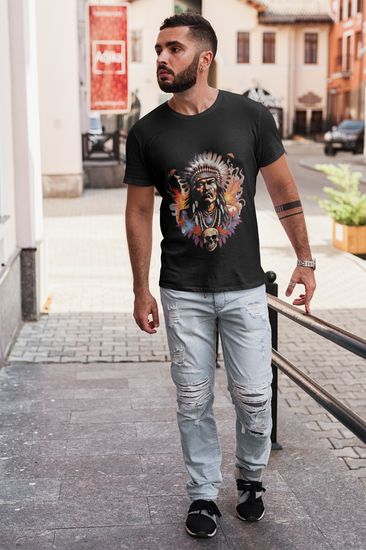 Psychedelic Indigenous Man Unisex T-Shirt | Indigenous Rebel Frequency