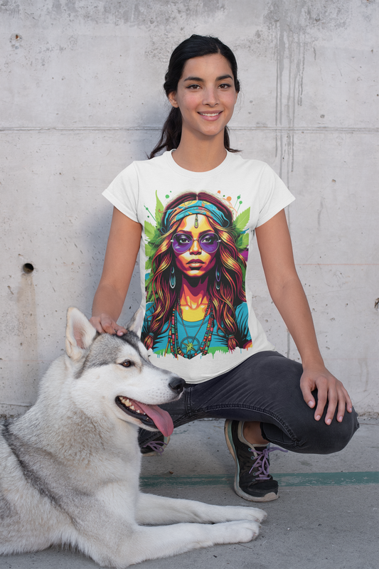 Psychedelic Bohemian Lady Unisex T-Shirt | Bohemian Rebel Frequency