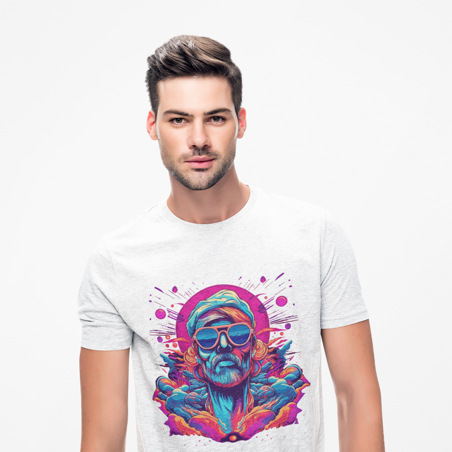 Psychedelic Synthwave Man Unisex T-Shirt | Synthwave Rebel Frequency