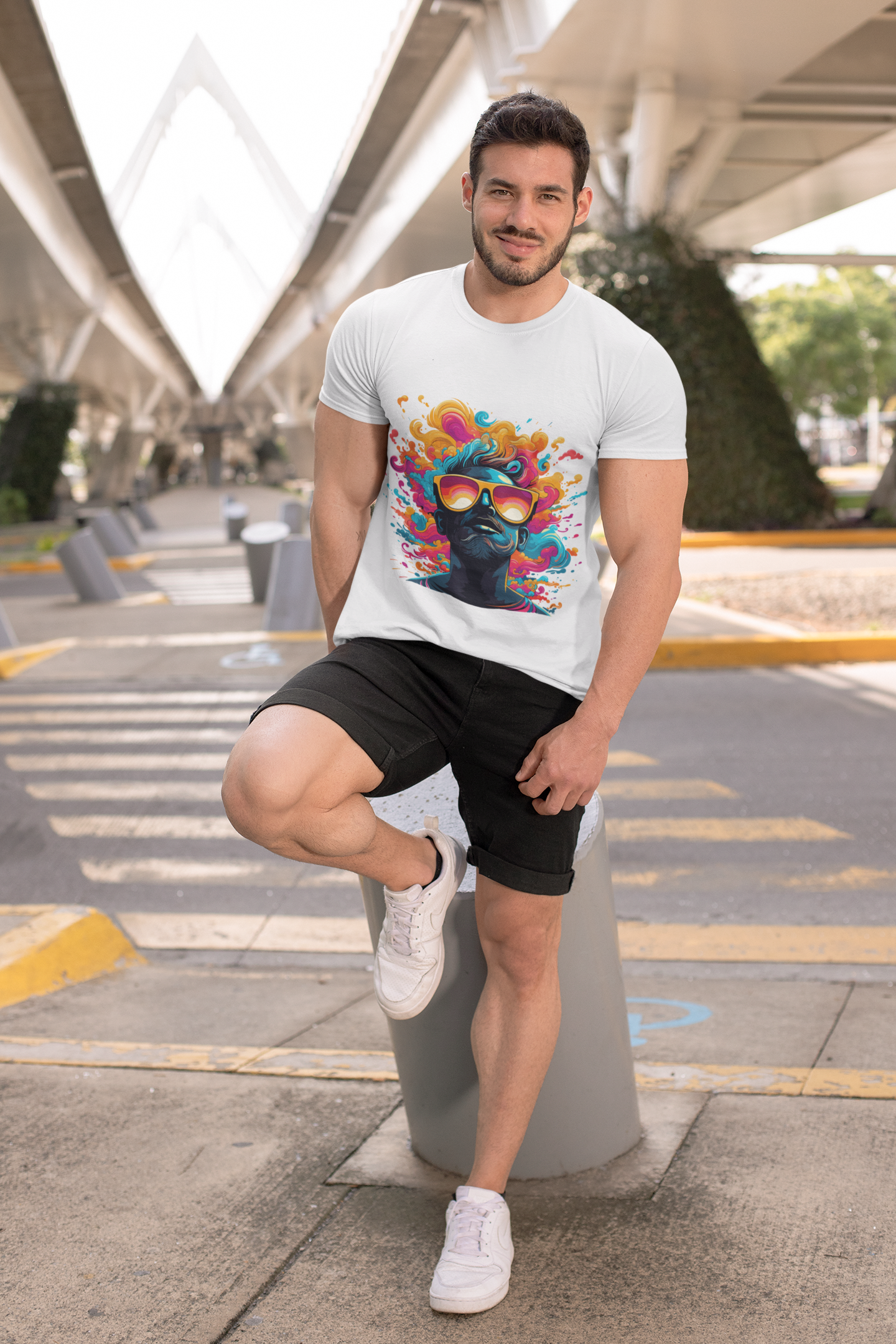 Psychedelic Synthwave Man Unisex T-Shirt | Synthwave Rebel Frequency