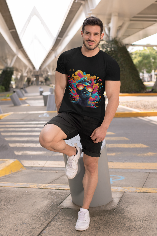 Psychedelic Synthwave Man Unisex T-Shirt | Synthwave Rebel Frequency