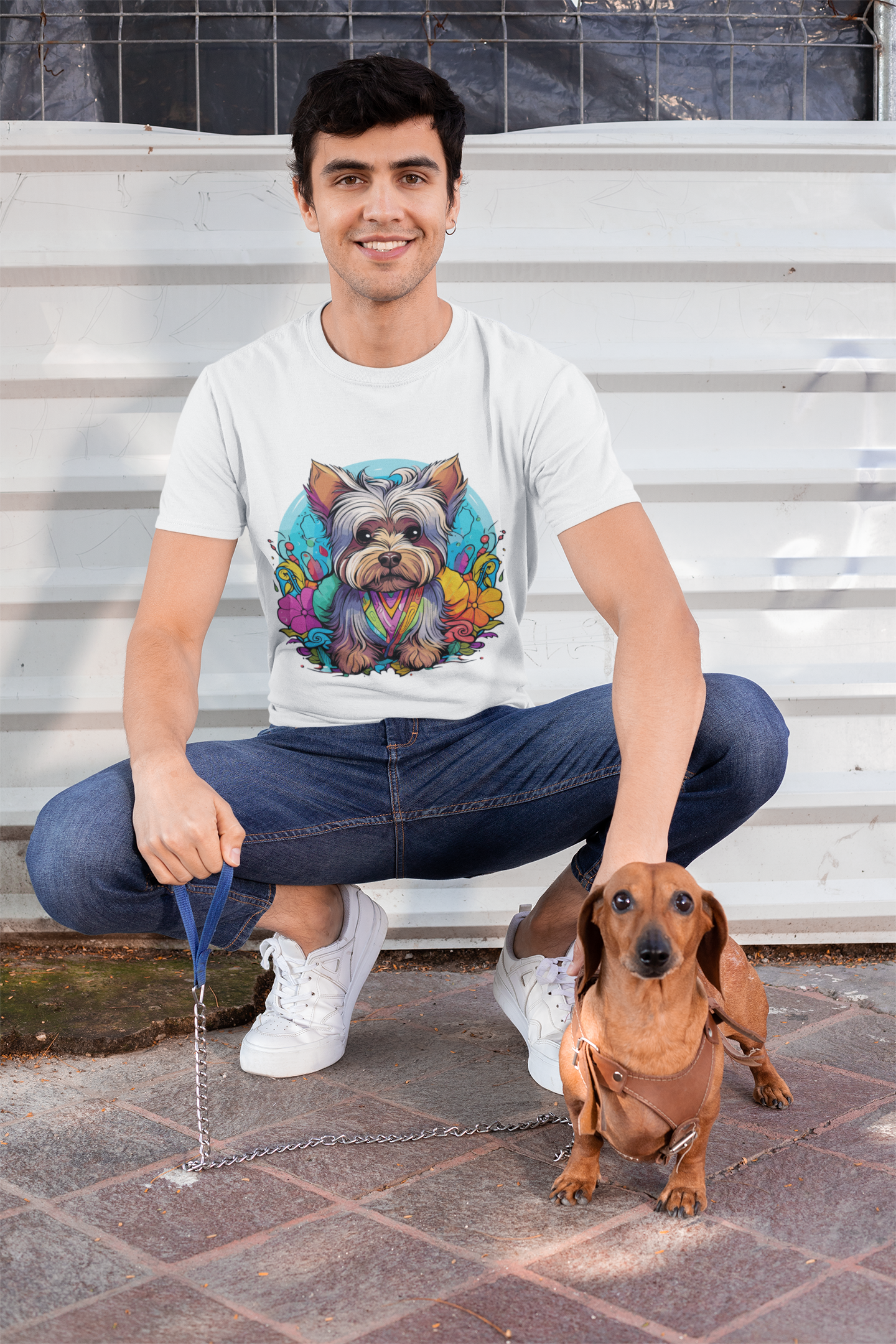 Psychedelic Little Dog Unisex T-Shirt | Little Dog Rebel Frequency
