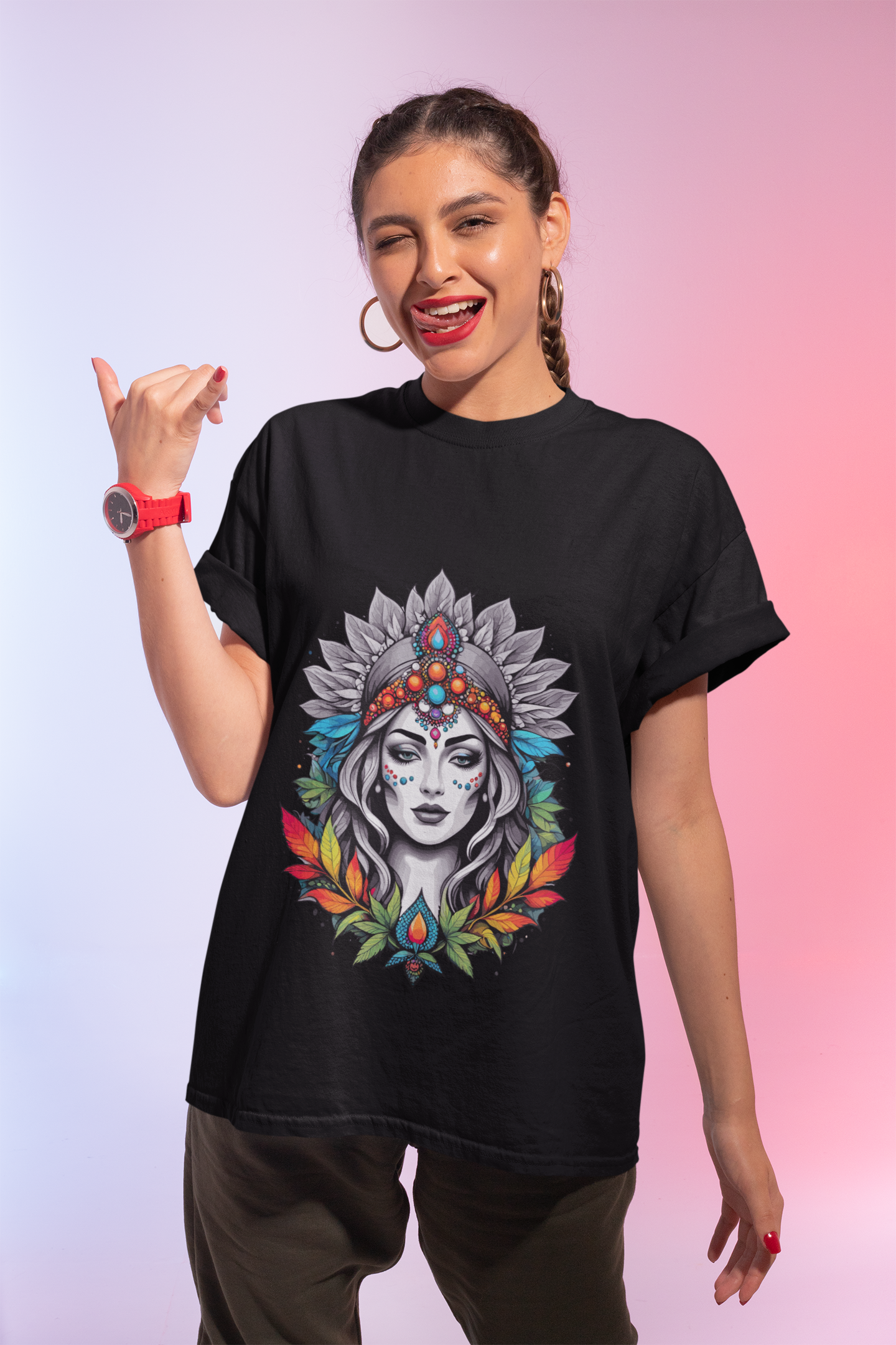 Psychedelic Boho Woman Unisex T-Shirt | Boho Rebel Frequency