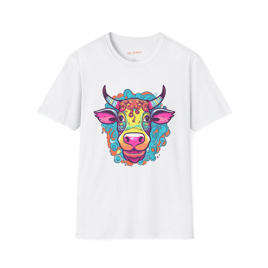Psychedelic Cow TeeShirt, Fun Farm Animal TeeShirt | Cow Frequency