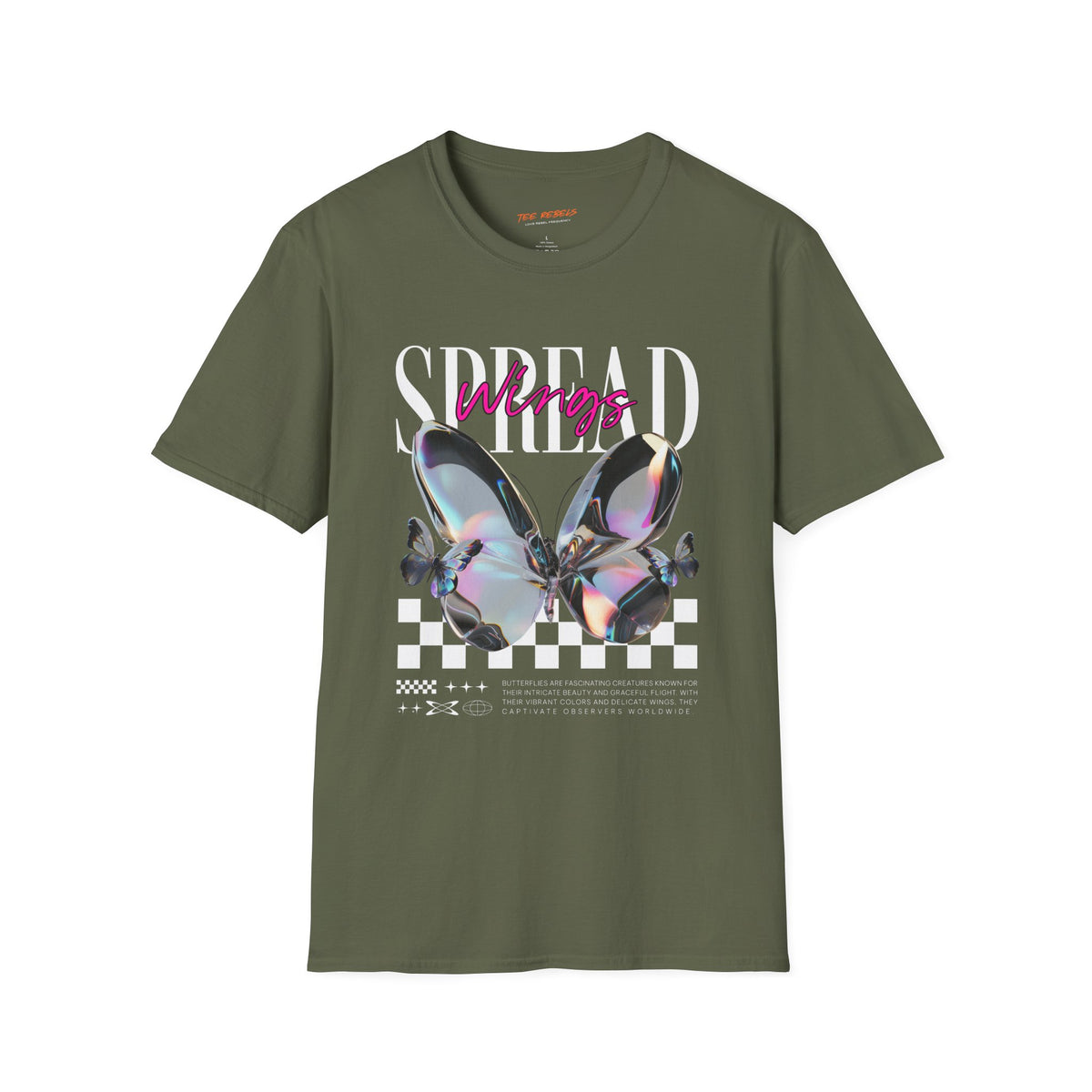 Spread Wings Spread Love Rose & Butterfly Graphic T-Shirt
