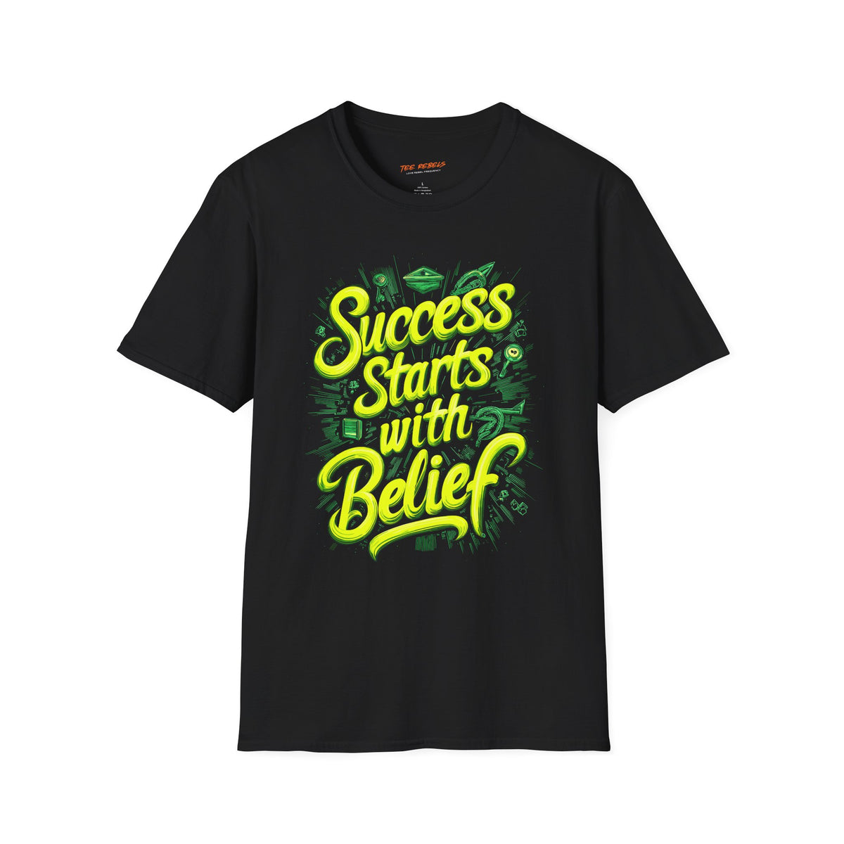 Motivational T-Shirt – Success Starts with Belief & Spread Love Graphic T-Shirt
