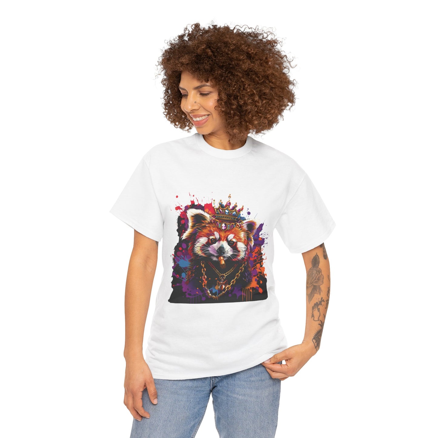 Rebel Red Panda Graphic Tee Unisex Heavy Cotton T-Shirt | Red Panda Rebel Frequency