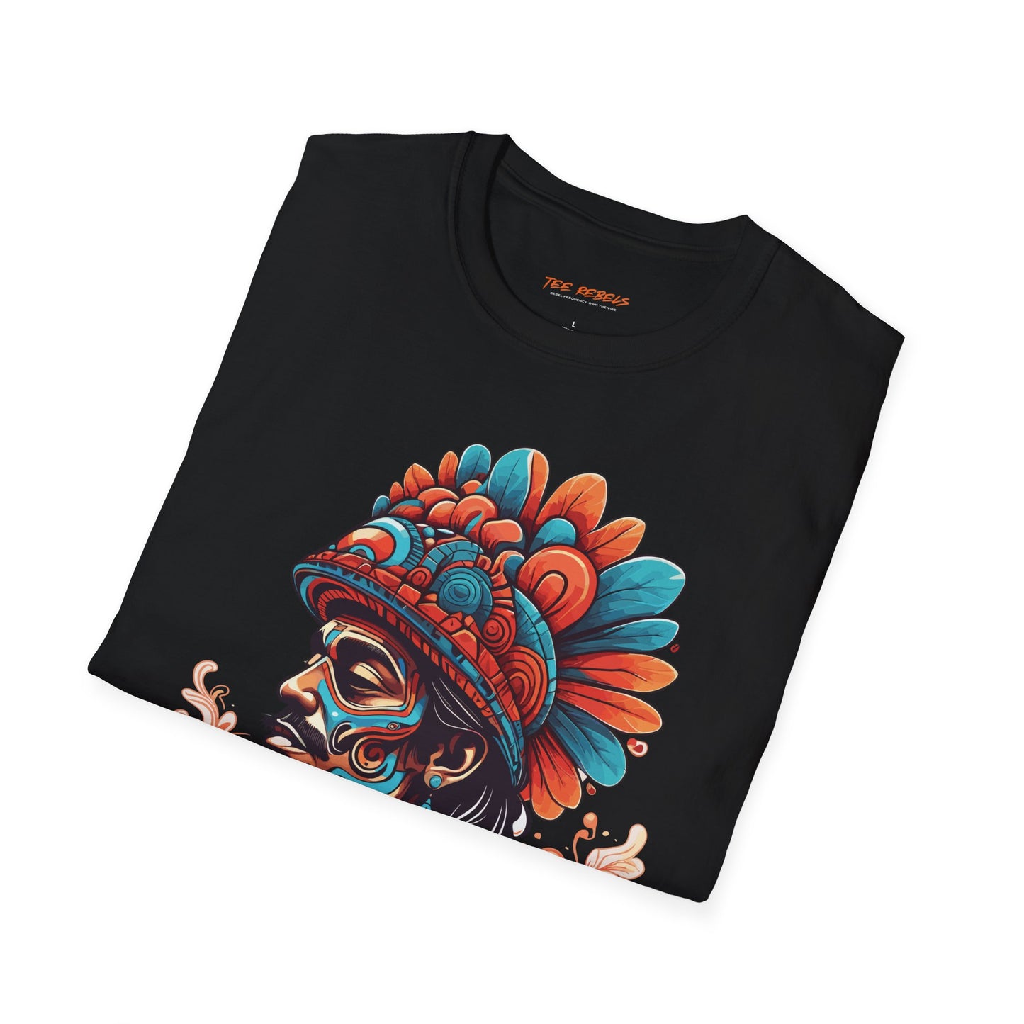 Psychedelic Indigenous Man Unisex Softstyle T-Shirt | Indigenous Rebel Frequency