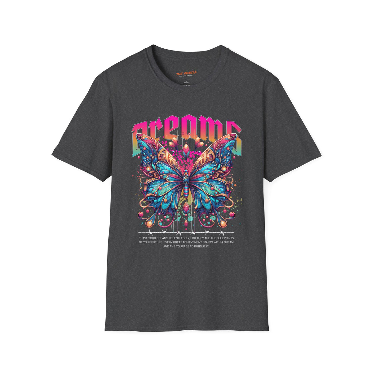 Butterfly Dreams Spread Love Rose Graphic T-Shirt