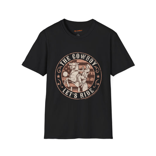 The Cowboy Let's Ride Graphic Unisex Streetwear Tee for Casual Wear, Gift for Rodeo Lovers, Birthday Present, Adventure Apparel, Unique