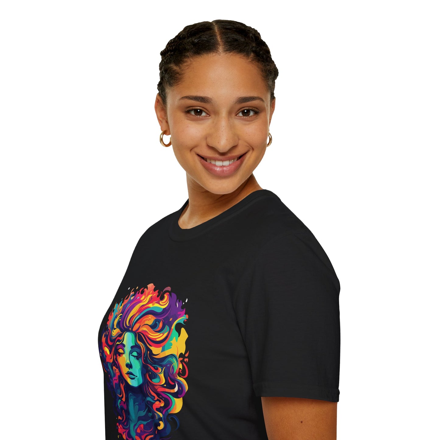 Psychedelic Bohemian Goddess Unisex Softstyle T-Shirt | Bohemian Rebel Frequency