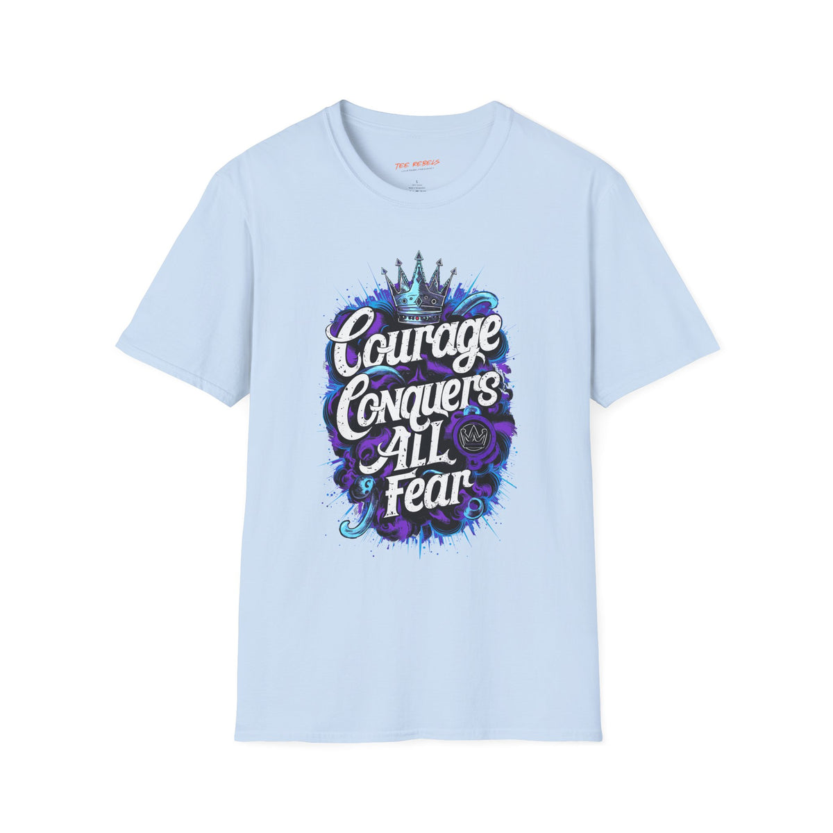 Motivational T-Shirt - Courage Conquers All Fear & Spread Love Graphic T-Shirt