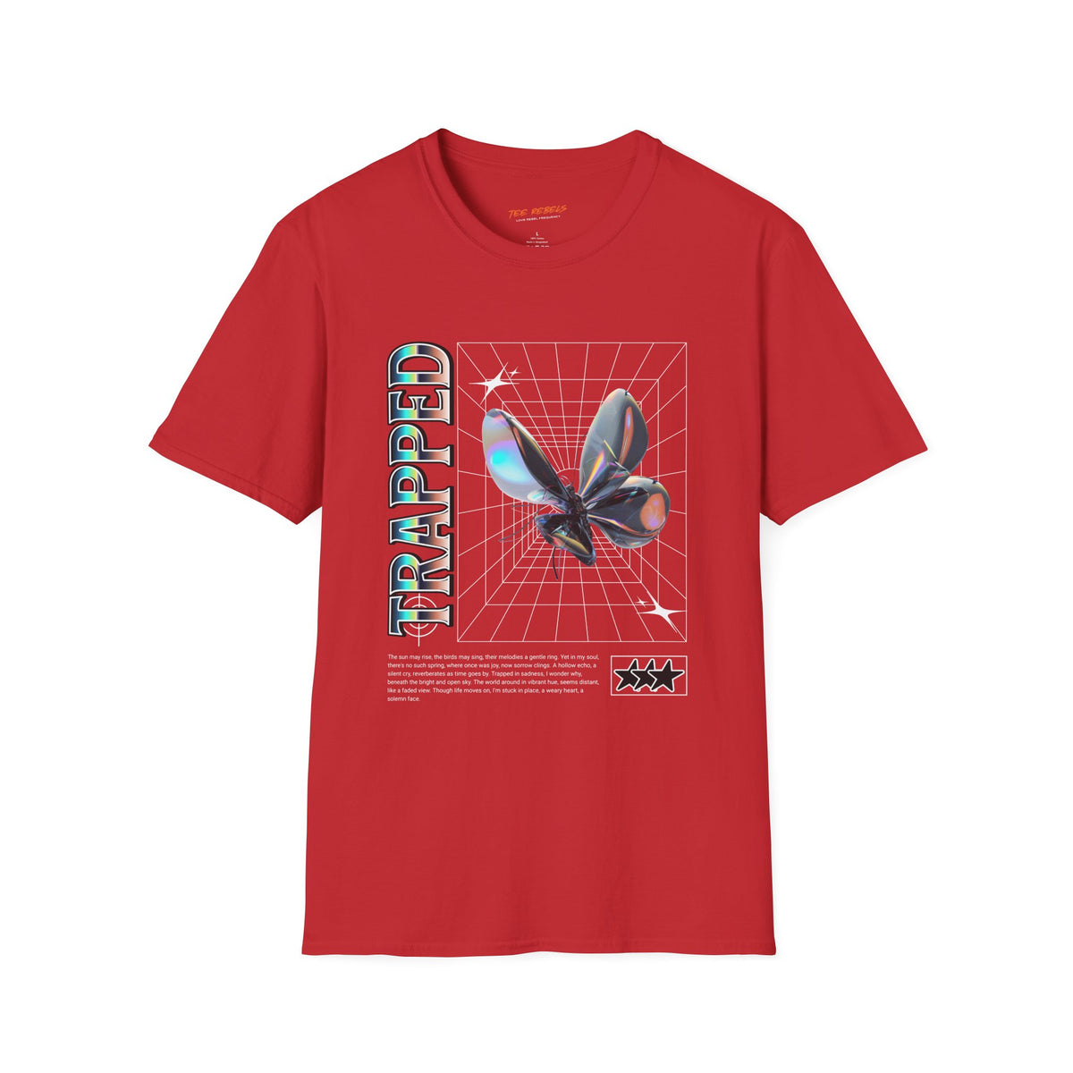 Trapped Y2K Butterfly Spread Love Rose Graphic T-Shirt