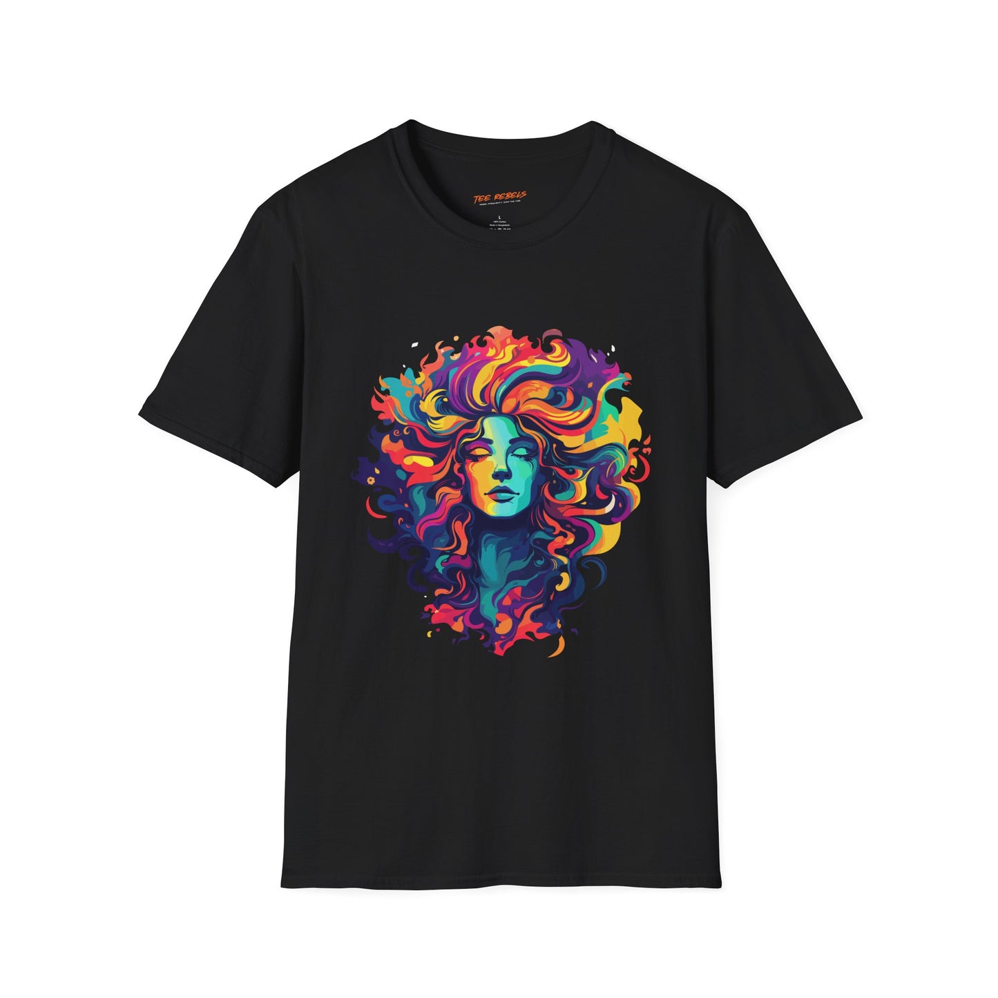 Psychedelic Bohemian Goddess Unisex Softstyle T-Shirt | Bohemian Rebel Frequency