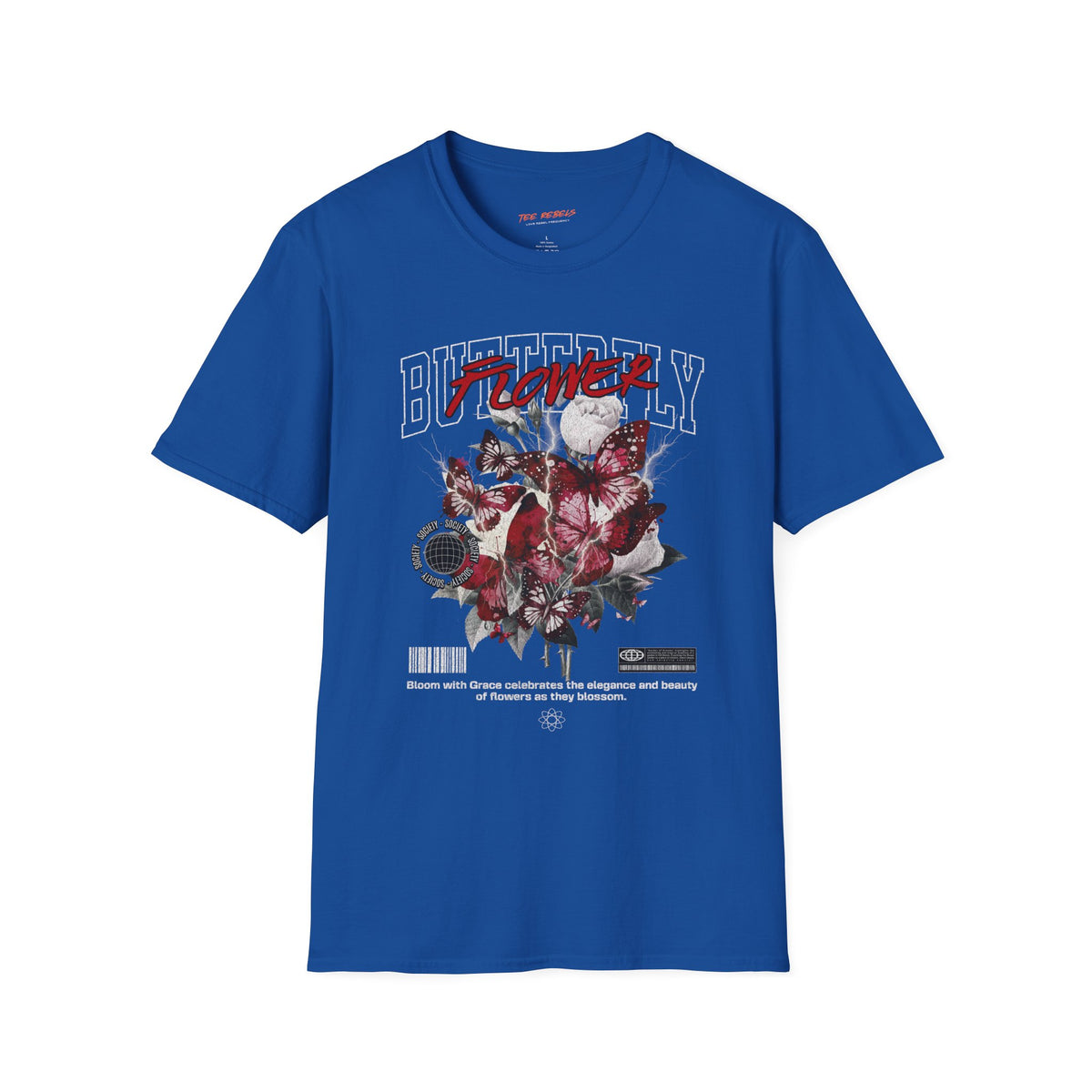 Butterfly Flower — Spread Love Rose Graphic T-Shirt