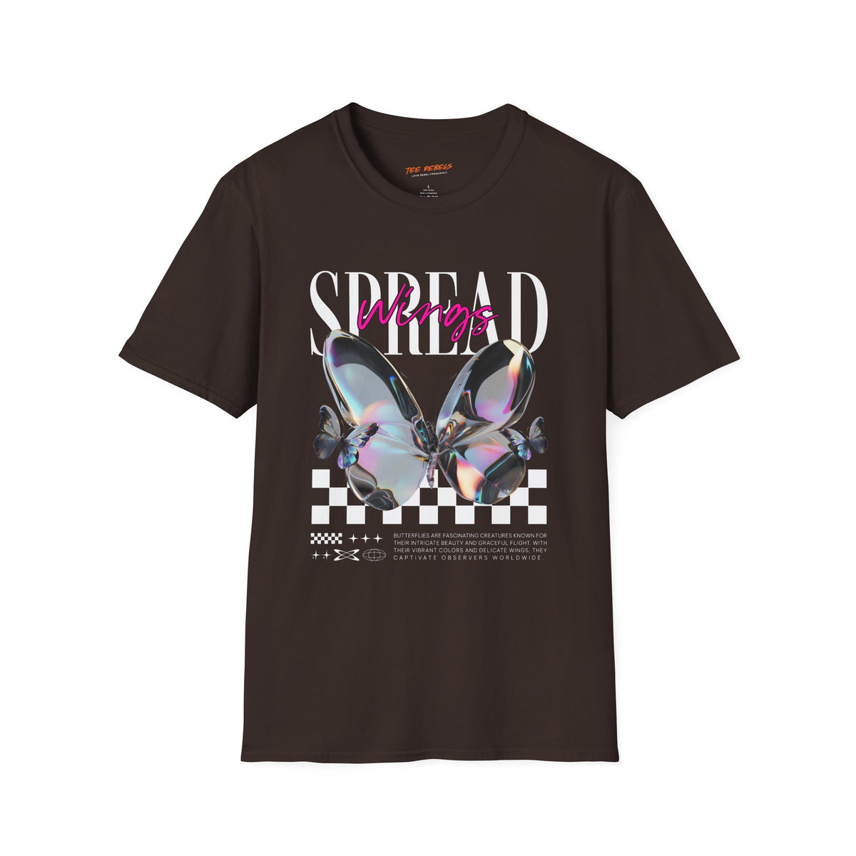 Spread Wings Spread Love Rose & Butterfly Graphic T-Shirt