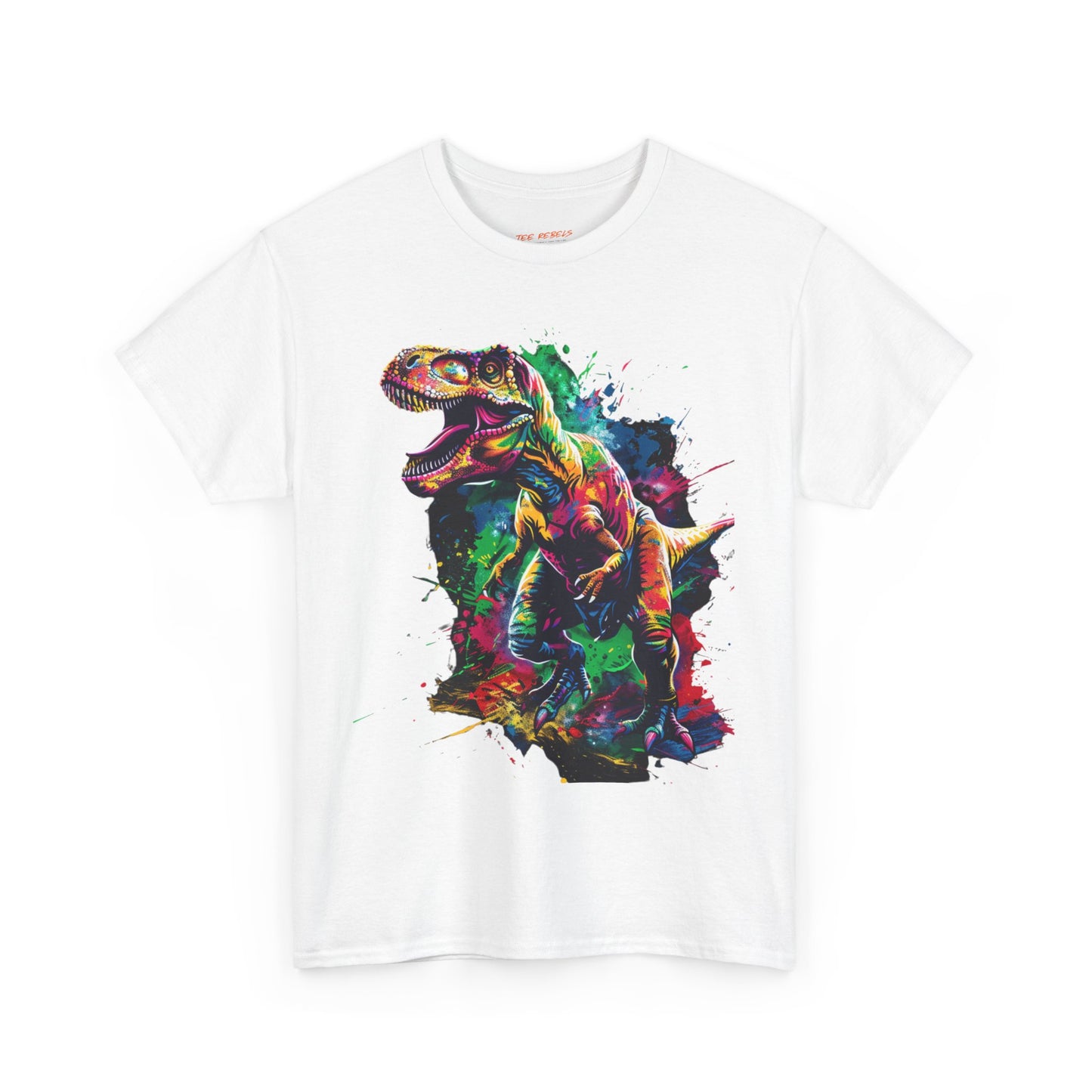 Colorful T-Rex Unisex Heavy Cotton Tee | T-Rex Rebel Frequency