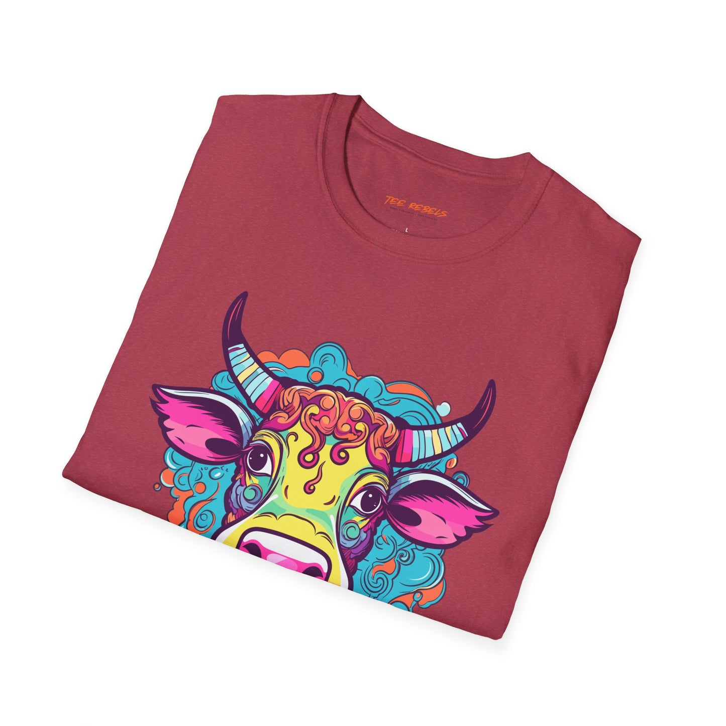 Psychedelic Cow TeeShirt, Fun Farm Animal TeeShirt | Cow Frequency
