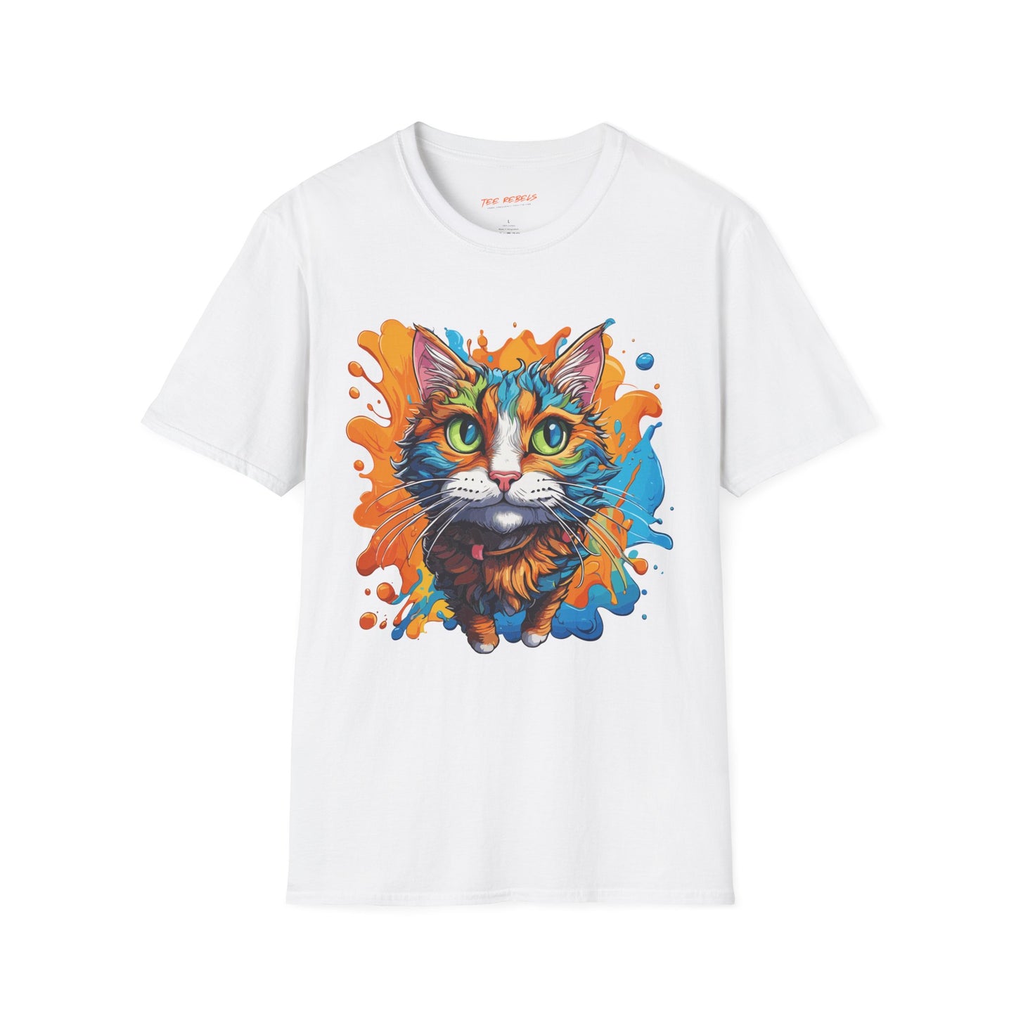 Psychedelic Colorful Cat Unisex Streetwear T-Shirt | Cat Rebel Frequency