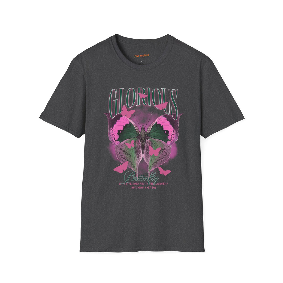 Glorious Butterfly Spread Love Roses Graphic T-Shirt