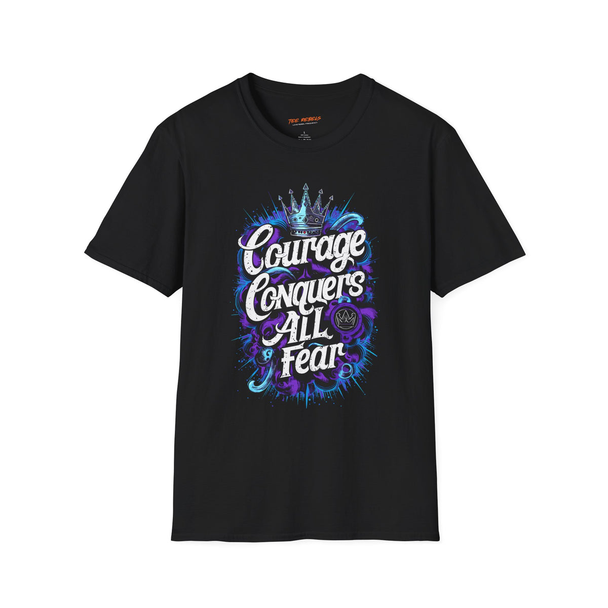 Motivational T-Shirt - Courage Conquers All Fear & Spread Love Graphic T-Shirt