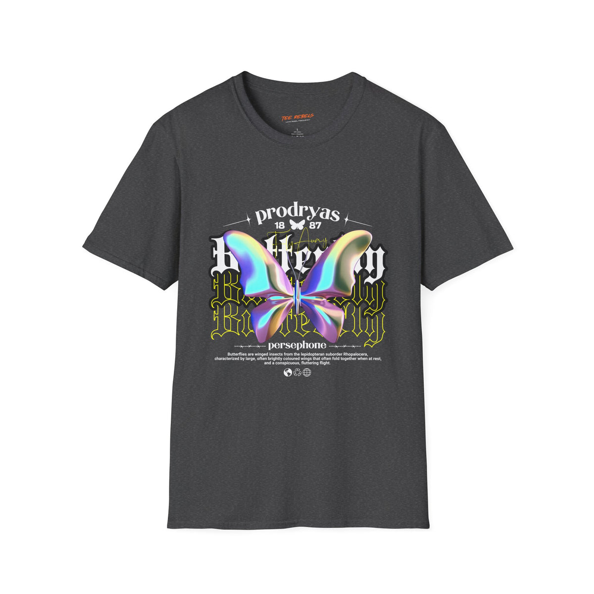 Butterfly Spread Love Rose Graphic T-Shirt