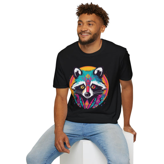 Psychedelic Raccoon Raver Unisex T-Shirt | Raccoon Rebel Frequency