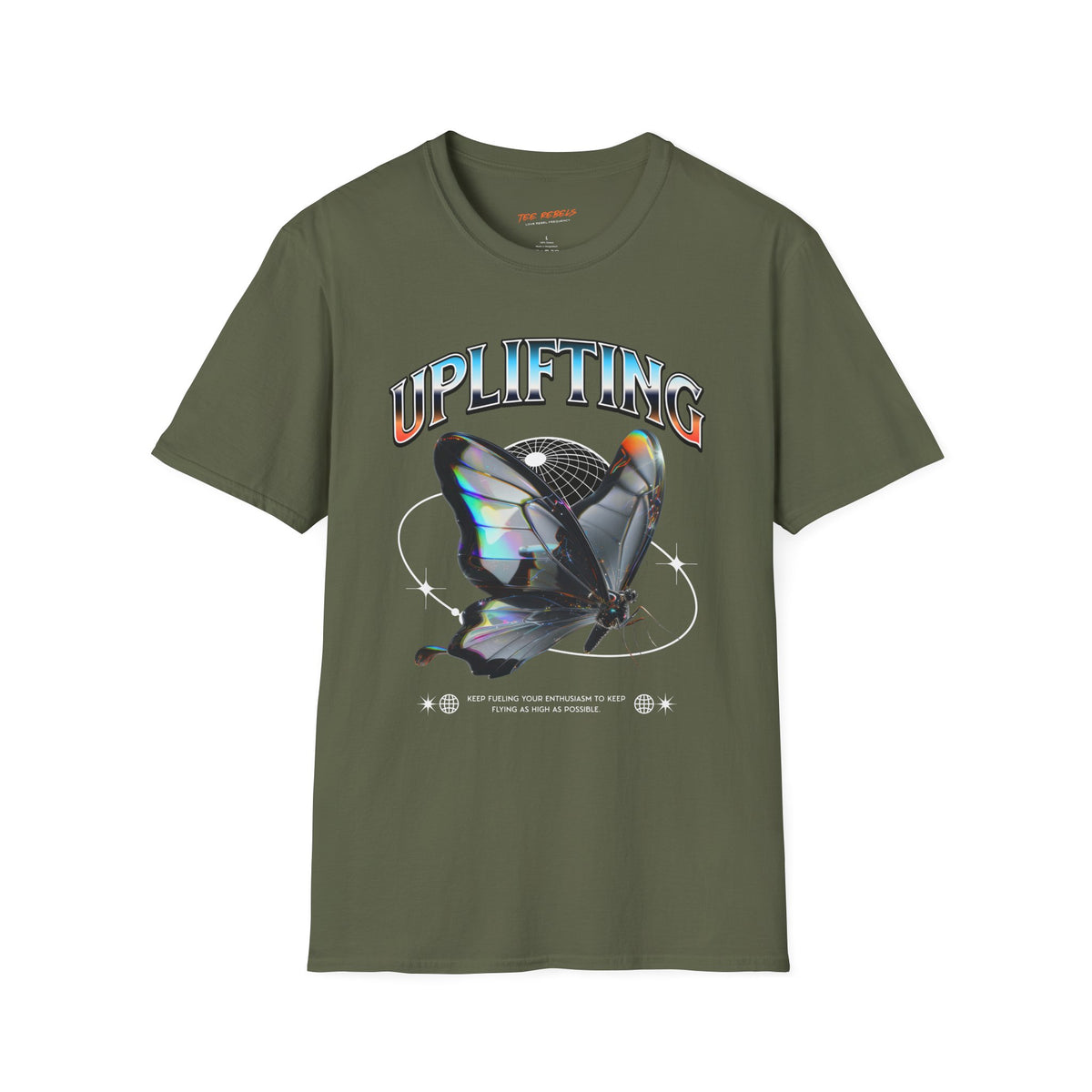 Uplifting Butterfly Spread Love Rose Graphic T-Shirt