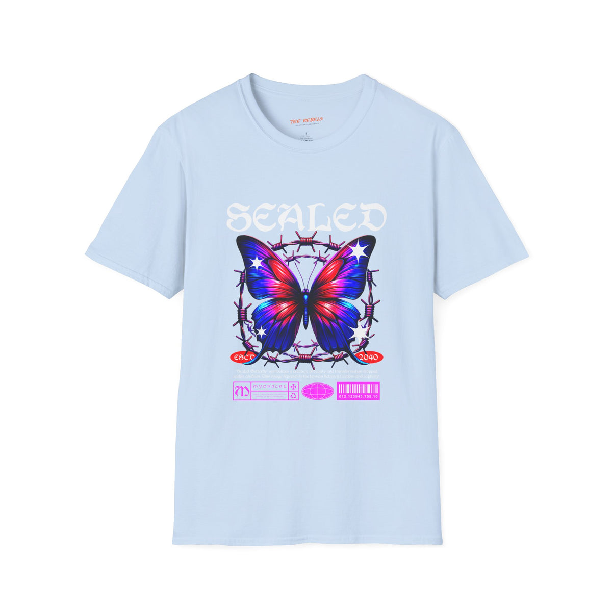 Sealed Butterfly Spread Love Rose Graphic T-Shirt